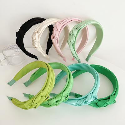 China MEROYAL 2022 fashion new arrivals women fashion twisted knot headband fabric headbands solid color hair accessories for sale