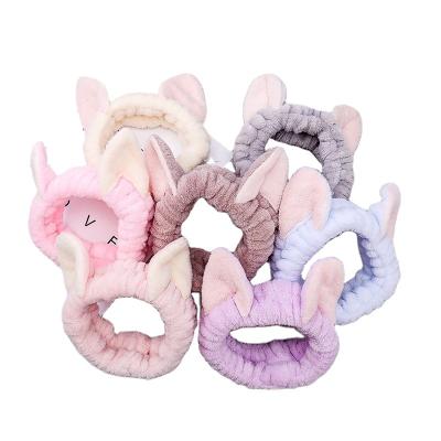 China Decorate Lovely Kitty Cat Ear Headbands Women Girls Face Wash Hair Band Spa Headband Woman Cute Spa Makeup for sale