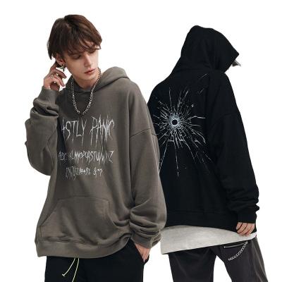 China Anti-pilling retro personality letter printing long-sleeved men and women loose hooded sweater hoodie the same style men's hoodies for sale