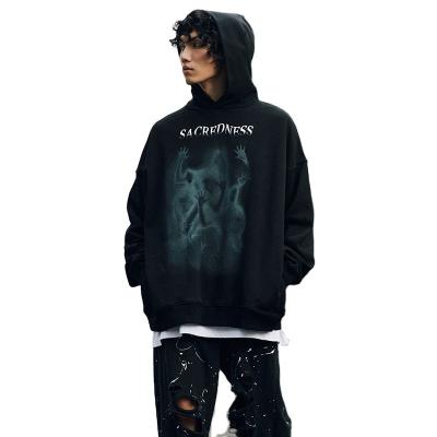 China Anti-pilling men's niche brand street hip-hop Yabi style pullover hoodie fashionable hooded loose copy custom sweater for sale