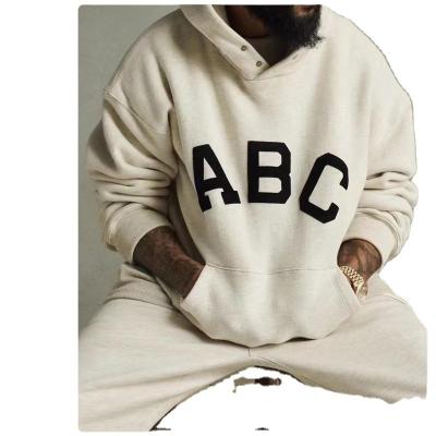 China High Street 7 High Street Men's and Women's Breathable Hoodie ABC Henry Collar Buttoned Hoodie Season's FOG Letters Hoodie for sale