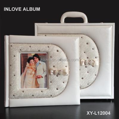 China Eco-friendly Handmade White Italian Style 12x12 Top Quality Leather Photographer Digital Wedding Photo Album for sale