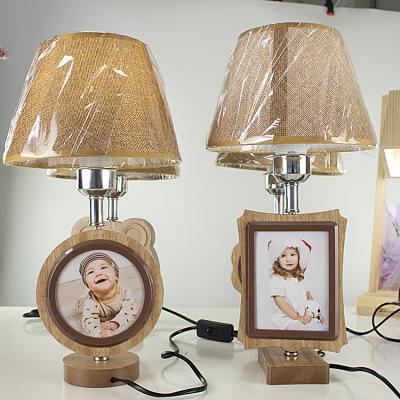 China High Quality Envrioment Bamboo Photo Picture Frame 2021 Friendly New Art Desk Lamp With Children for sale