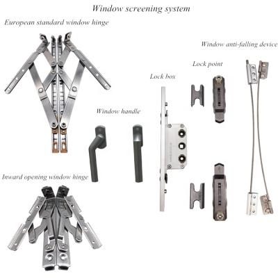 China Durable 13.5mm Square Groove 4.0mm Thickness Household Window Screening System Friction Stay Handle And Lock for sale