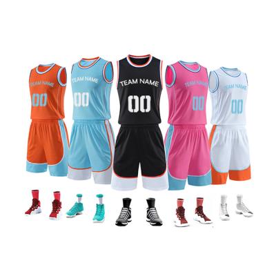 China Low Price Breathable PBA White Custom Loose Simple Men's Retro Kids Women's Basketball Uniform Tank Top Sets for sale