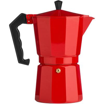 China Coffee Pot Espresso Moka Pot Coffee Maker Viable Fashionable Rose Aluminum Octagonal Mocha Pot for sale