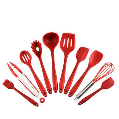 China Sustainable 10pcs/Set Silicone Kitchen Utensils Set Nonstick Kitchenware Set Cooking Spatula Spoon Tools for sale