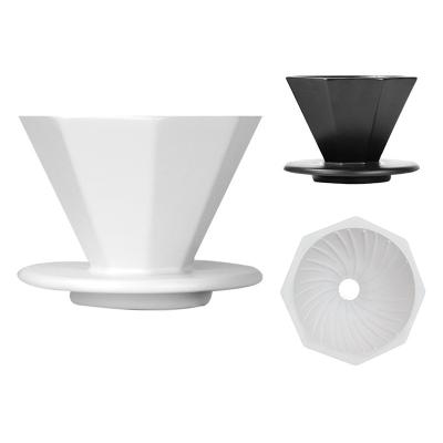 China Viable Ceramic Filter Cup Flower Tea Double Layer Coffee Filter Cups Cone 1-4 Cups for sale