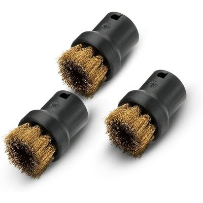 China Viable replacement for Karcher Steam Cleaner Brushes Round Brass Brush Set for sale