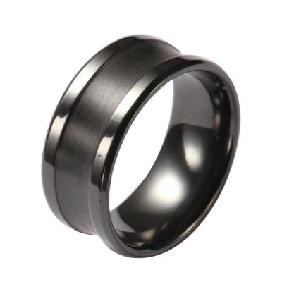 China Wholesale High Quality Mens Black Custom Design Not To Fade Zirconium Ring for sale