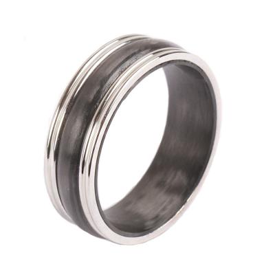 China FASHIONABLE Men's Wedding Band Tungsten Ring with Carbon Fiber Inlay for sale