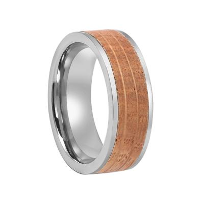 China Unique Comfort Fit Whiskey Barrel Ring For Him Hot Selling Men's Titanium Rings Jewelry Custom Made for sale