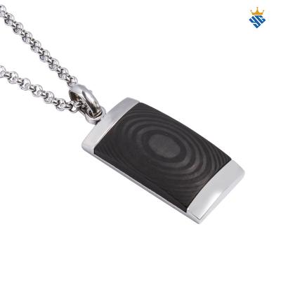 China CLASSIC Elegant Mens Style Stainless Steel Pendants Carbon Fiber Jewelry Mens for sale