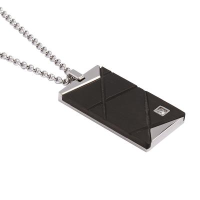 China CLASSIC Carbon Fiber Jewelry Stainless Steel Mens Fashion Pendant Necklace for sale