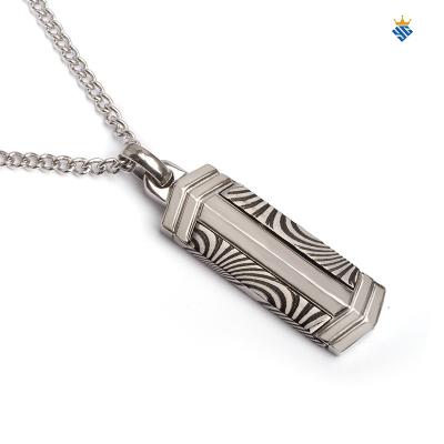 China CLASSIC Unique Damascus Steel Pendant For Necklace Jewelry Men for sale