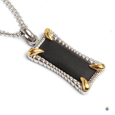 China Anti - Allergy Stainless Steel Pendants Mens Black Onyx Eagle Claw for sale