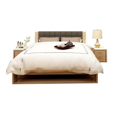 China Simple Assembly New Arrival Modern Upholstered Wooden Cushion Headboard King Size Bed for sale