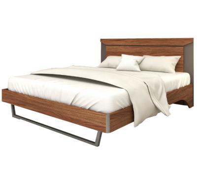 China Simple Assembly Dark Walnut Wooden King Size Bed Modern for sale