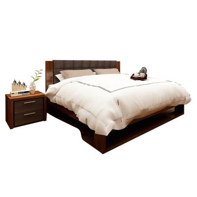 China New Design Simple Assembly 2020 Modern Bedroom Furniture Wooden Beds for sale