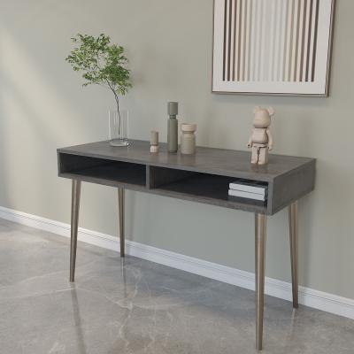 China Simple Assembly New Arrival Wooden Corner Console Table With Metal Legs Size 42.24*19.69*29.53 Gold Inch for sale