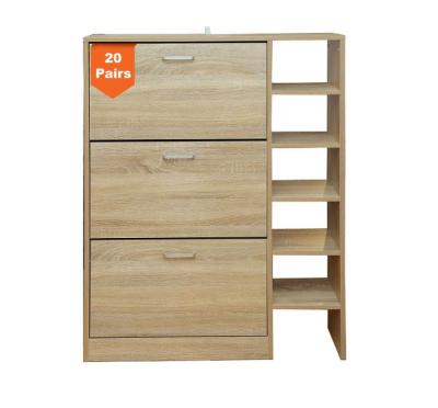 China (Other) Simple Design Three Style Adjustable Original Drawer Shoe Rack Wooden Storage Cabinet With Doors for sale