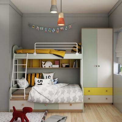 China Home& Hotel New Design Nordic Green Kids Bedroom Furniture Set With Bunk Bed For Boys for sale