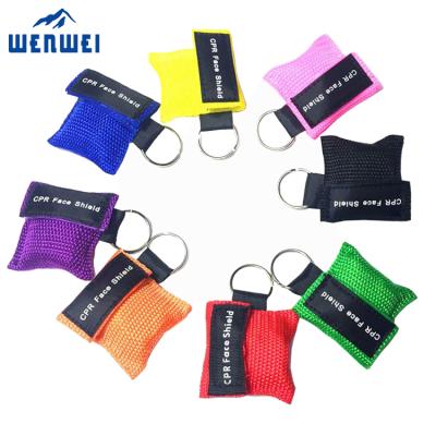 China PP Belt Logo Printing Disposable Custom CPR Face Shield Key Chain CPR Life Key for sale