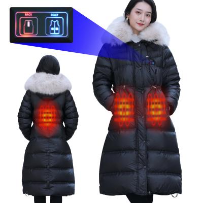 China Sidiou Reversible Group Customized Fashion Women USB Electric Heating 95% Switch Duck Down Jacket Coats Double Jacket for sale