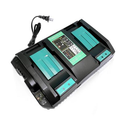 China Hot Selling Power Tool Battery Charger Replacement For Makita BL1830 BL1430 BL1860 BL1460 Dual Tool Lithium Battery Pack Charger DC18RD for sale