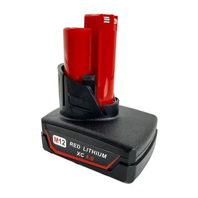 China M12 Power Tools 4.0Ah 5.0Ah 6.0Ah Li-ion Battery Replacement For Milwaukee 12V Battery XC Cordless Tool 48-11-2460 48-11-2420 48-11 Battery for sale