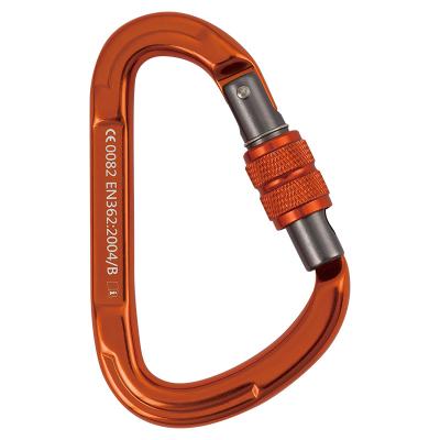 China Fall Arrest Protection 23kN CE Certified Large Opening 7075 Automatic Lock Aluminum Twist Carabiner For Height Climbing Operation for sale