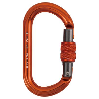 China Fall stop aluminum protection EN 362 oval-shape screwlock carabiner wire gate CE 25kN for climbing rescue camping hiking for sale