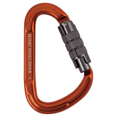 China Aluminum gate fall arrest protection HT-R06 D-shape carabiner wire bent/CE straight 23kN for climbing rescue for sale