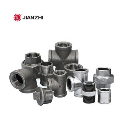 China Pipe Lines Connect Jianzhi Threaded Pipe Fittings Malleable Iron Fittings Plumbing Materials for sale