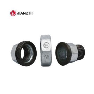 China JIANZHI BSPT Threaded In Stock Cast Malleable Iron Beaded Pipe Fittings Equal Or Reduction Te koop