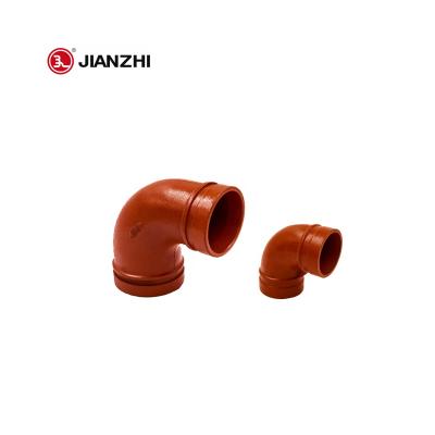 China High Durability JIANZHI Malleable Iron Grooved Pipe Fittings Iron Pipe Fittings Elbow Grooved 90 Degree for sale