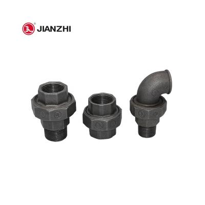 China High Durability JIANZHI BSPT Threaded In Stock Cast Iron Malleable Iron Pipe Fitting Porcelain for sale