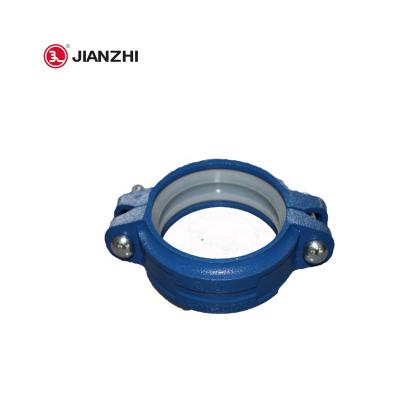 China High Durability JIANZHI Malleable Iron Grooved Pipe Fittings Casting Iron Flexible Coupling Rigid Splined Coupling Te koop