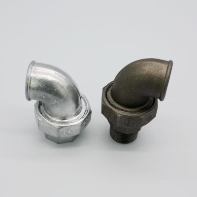 China plumbing materials galvanized cast iron pipe fittings pipe connectors gi fittings fm unions elbow 1/2