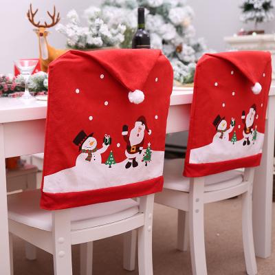 China Funny Christmas Chair Cover Snowflake Plaid Chair Cover Xmas Party Wingback Chair Covers for sale