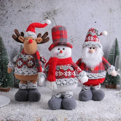 China Fashion In Stock Christmas Dolls Retractable Santa Claus Snowman Elk Toys Xmas Christmas Gift For Kid for sale