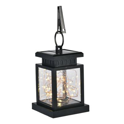 China Warm White Garden Copper Wire Clip Lantern Hanging LED Solar Powered Garden Light for Patio Yard Garden Lawn for sale