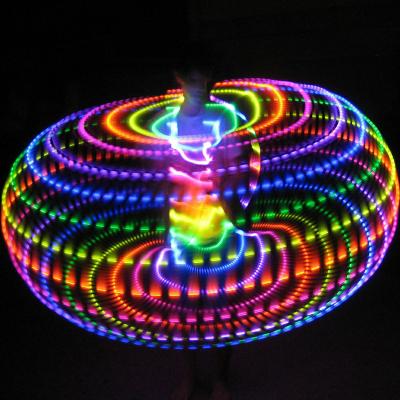 China 2cm Diameter External HDPE Tubing 2 Built In AAA Batteries Glow Colorful Gymnastics New Smart Cheap Led Removable Polynesian Dance Ring And Hoops With Light (Do Not Include) for sale