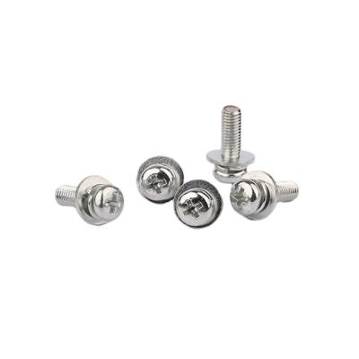 China Pan Direct Sales hang drywall round head screws stainless steel Pan Head Three Combination Screw with gasket for printer for sale