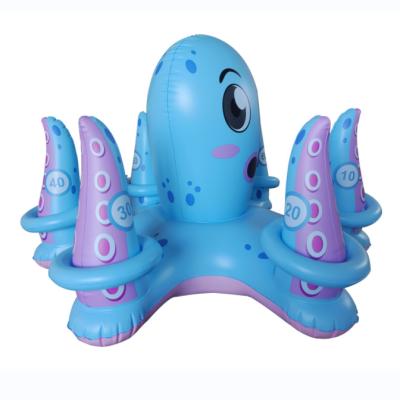 China Water Fun Sets Kid Summer Beach Octopus Ring Toss Game Toy Inflatable Sprinkler And Splash Toy For Children Garden Game for sale