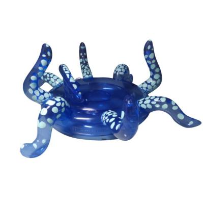 China Water Fun Places Wide Blue Inflatable Octopus Swim Ring For Adult Water Color Inflatable Band Swimming Float Float Row for sale