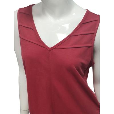 China OEM XS/S/M/L/XL V-Neck Vest Tank Top 75% Custom Breathable Viscose 25% Poliamida Sleeveless Breathable Material for sale