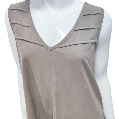 China Breathable Made In China V-Neck Breathable Sleeveless Knitted Women Vest Wine Red / Mushroom Color for sale