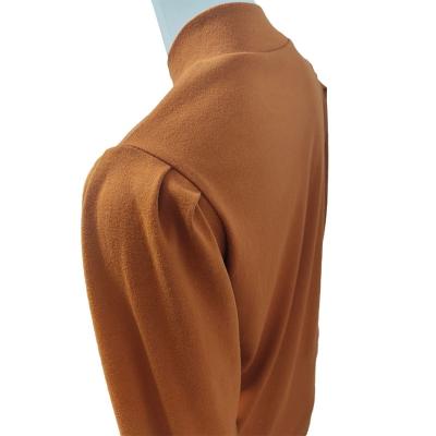 China Reliable Anti-Wrinkle OEM Customization XS-XL Sleeves Brown Women Sweater Anti-Wrinkle Full Crew Neck for sale