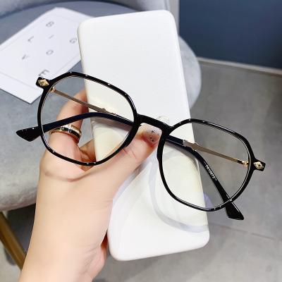 China Custom Logo OEM TR90 ODM 2021 Newest Optical Fashion Trendy Box Metal Round Blue Light Blocking Glasses for sale